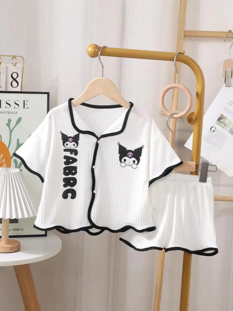 Kuromi Anime Cartoon Girl T Shirt Home Clothes Kawaii Sanrio Summer New Ice Silk Short-Sleeved Shorts Suit Kids Soft Breathable 10 Sa09f645067f24200b5fc7e2b84a965b57