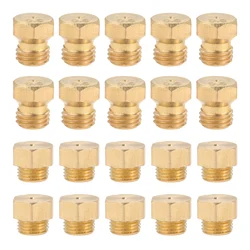 Propane Lpg Gas Pipe Water Heater DIY Burner Parts Brass Jet Nozzles (M6x0.75mm/0.5mm x10 + M5x0.5mm/0.68mm x10) 20 pcs/set