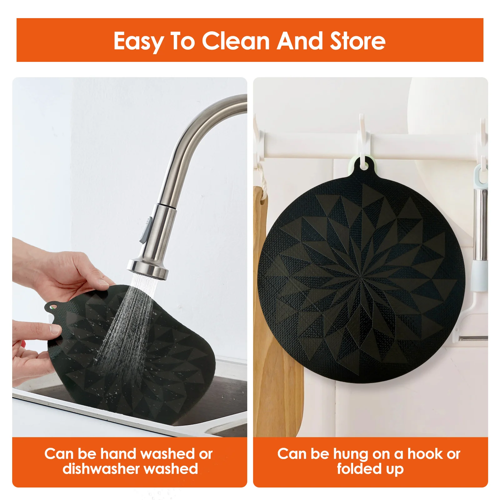 4Pcs Induction Silicone Mat Thermochromic Round Induction Cooktop Mat Nonslip Countertop Protector Mat for Home Kitchen Cooking