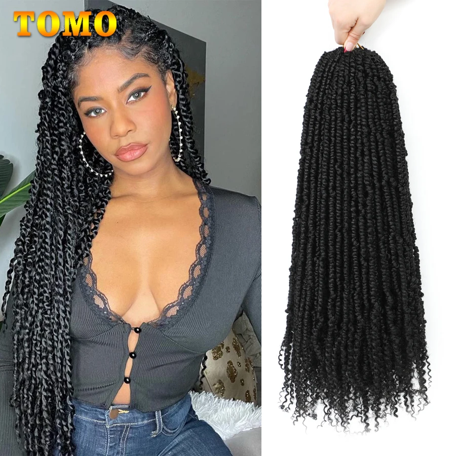 

TOMO Bomb Twist Crochet Braids Hair 14 24Inch Pre-twisted Passion Twist Synthetic Braiding Hair Extensions For Women Ombre Brown