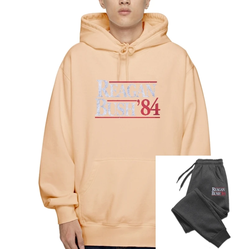 

Men SweaSweatOuterwear Hoodie Vintage Reagan Bush 1984 Women SweatOuterwear