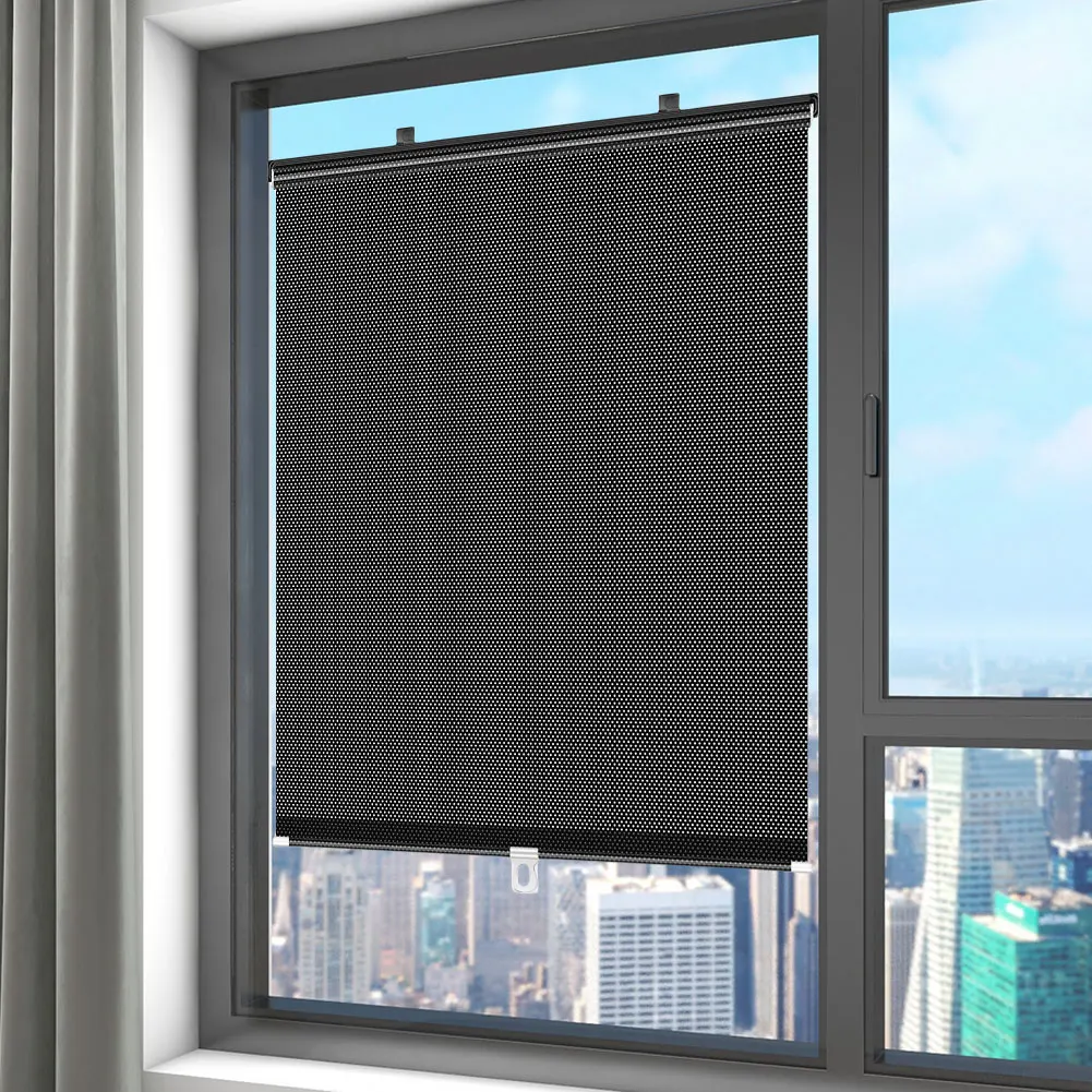 Universal Roller Blinds Nail-free Blackout Curtain Easy To Install Window Sun-shading Curtains for Car Bedroom Kitchen Office