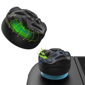 PlayVital 4pcs Thumb Grips for Nintendo Switch 2 Joycon, Silicone Joystick Caps Cushion Cover with Anti-Slip Raindrop Design 1
