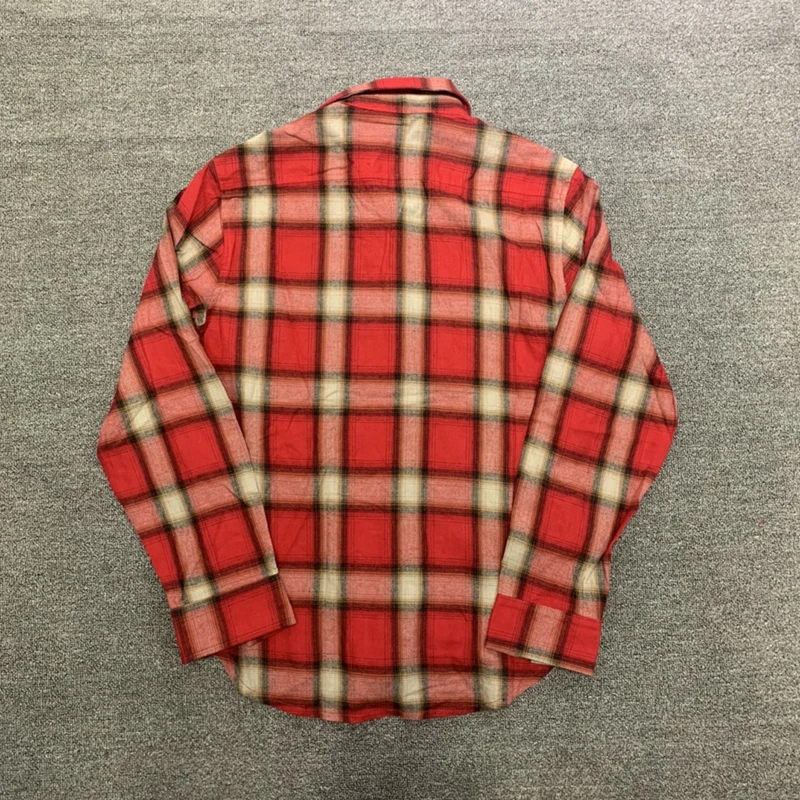 High Quality Men Women 1:1 CPFM.XYZ Check Shirt Red Plaid Shirts