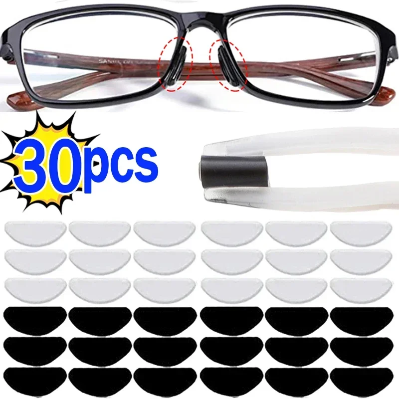 

10/30pcs New Glasses Nose Pads Adhesive Silicone Nose Pads Non-slip Transparent Nosepads Glasses Eyeglasses Eyewear Accessories