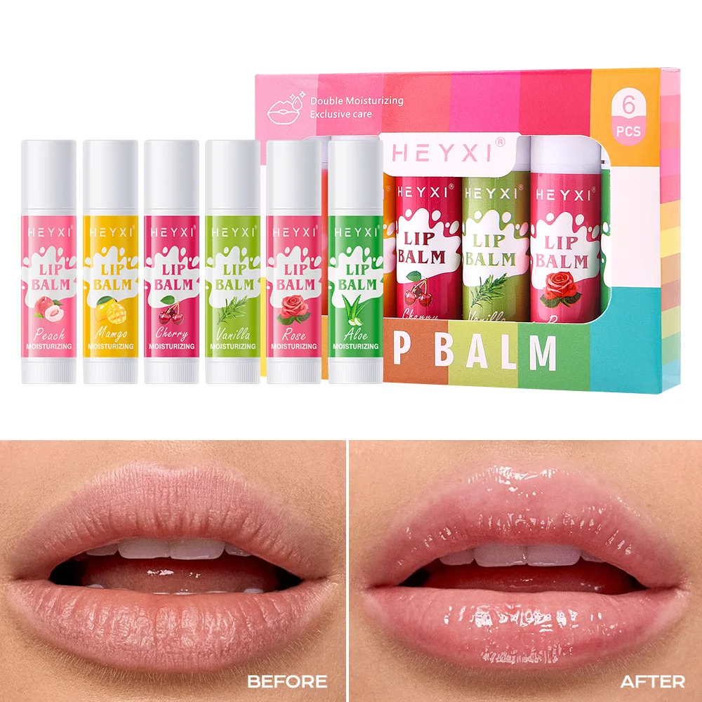 6/12Pcs Lip Balm Set Fruit Flavored 12Flavors Natural Lip Balm for Dry Cracked Lips Long Lasting Lip Care Products 2
