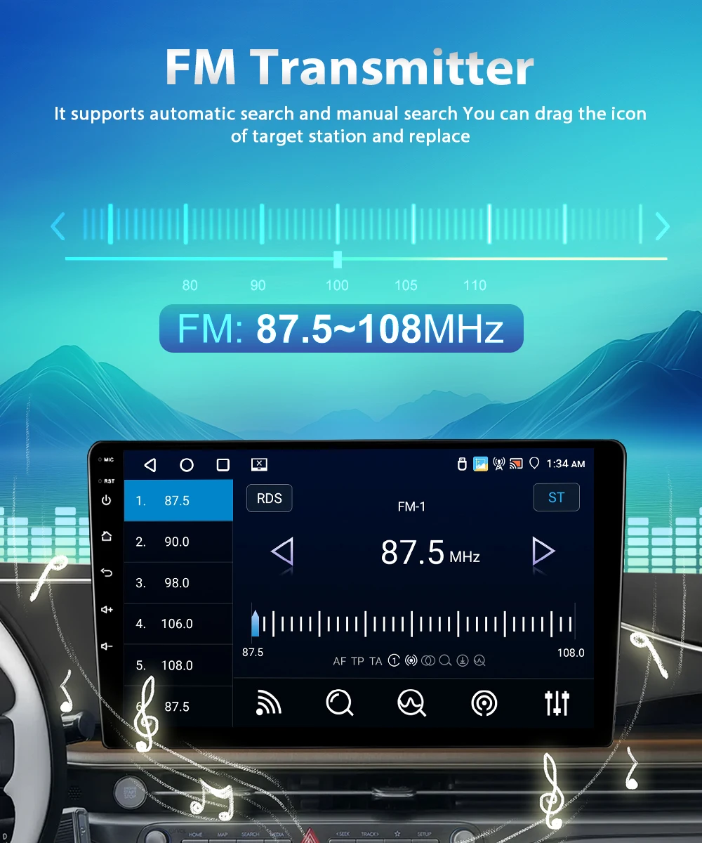 Podofo 8-Kern Android Autoradio für Ford Transit 2015 Multimedia-Player Kabelloses Carplay Android Auto GPS-Navigation 4G LTE WIFI – Detail 21