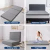 Hcore Folding Mattress, 4 Inch Foldable Memory Foam Mattress with Bag, Portable Mattress Topper for Floor, Camping, Guest 6