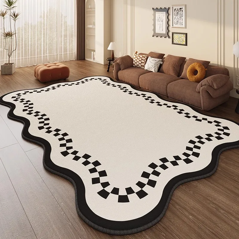 Modern Minimalist Living Room Carpet Creative Black White Checkered Bedroom Rug Fashion Art Large Area Coffee Table Sofa Mats 러그