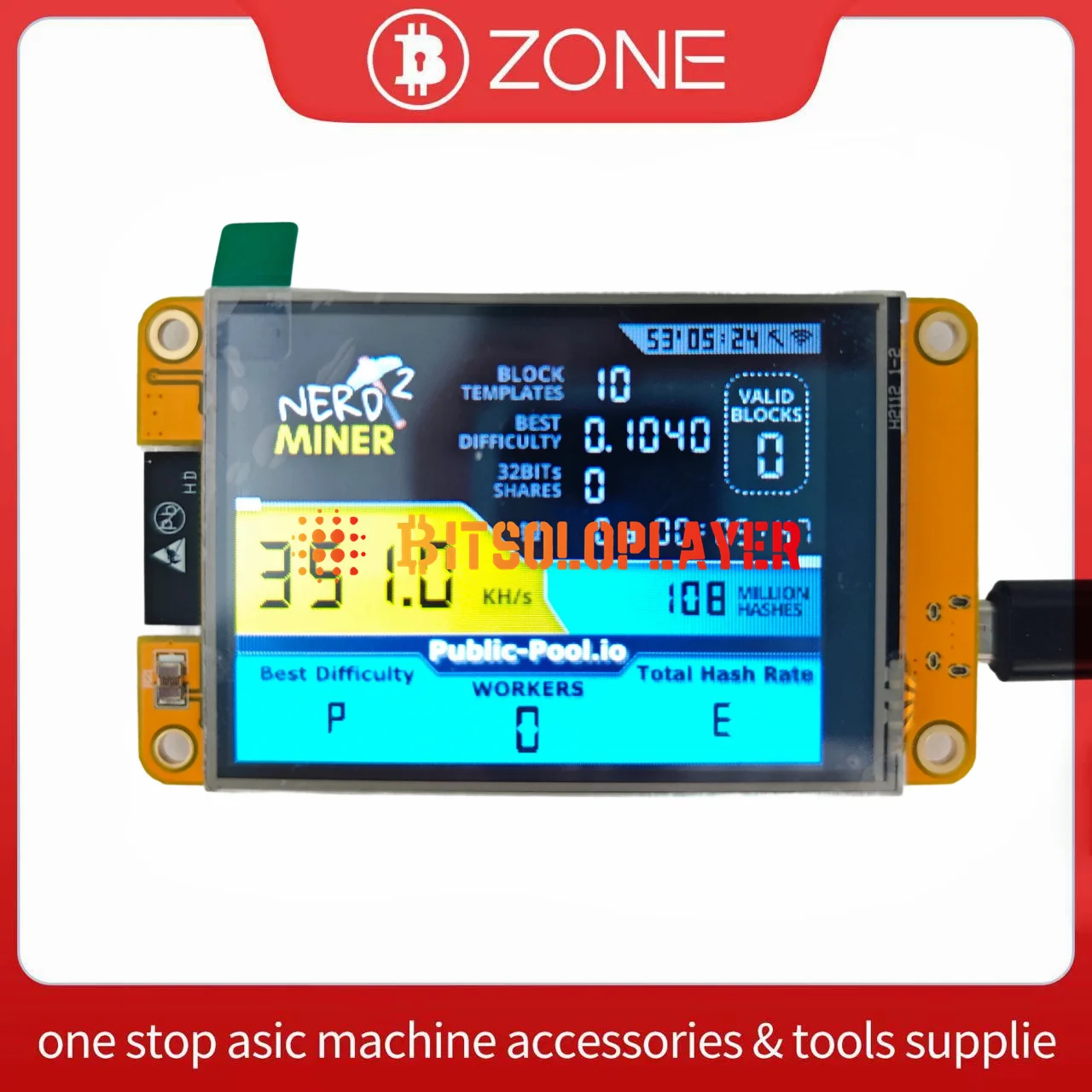 BITAXE NerdMiner V2 ESP32 2432S028R 350KH/S 2.8 Inch Smart Display Crypto Solo Lottery Bitcoin Miner