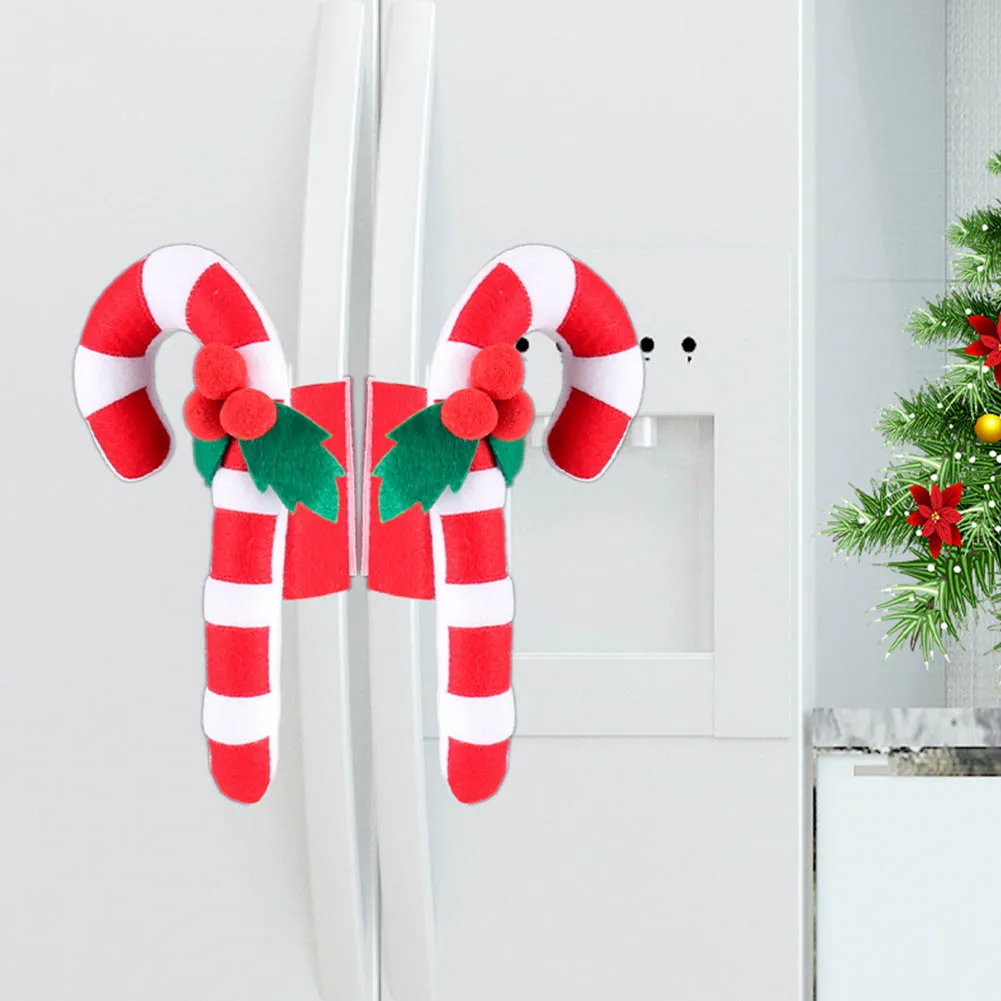 

2pcs/set Christmas Refrigerator Handle Cover Santa Claus/Snowman/ Deer Dishwasher Door Handle Cover Xmas Christmas Party Decor