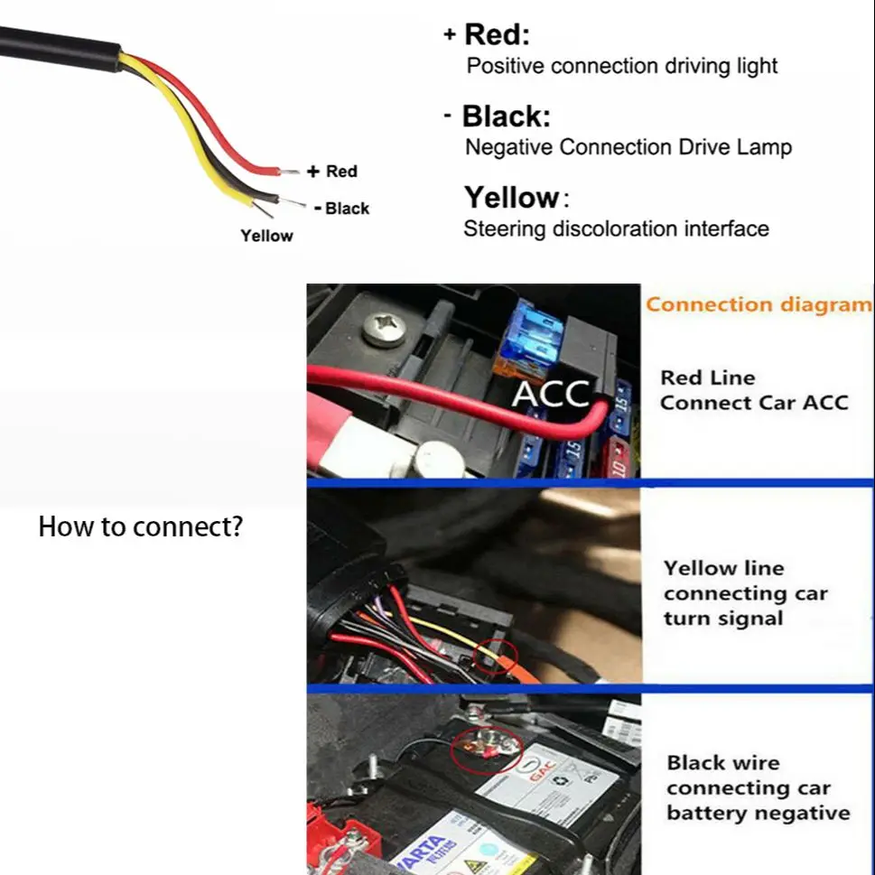 LED Car Lights 2pcs DRL Car Daytime Running Light Flexible Waterproof Strip Auto Headlights White Turn Signal Yellow Brake Flow Lights 12V