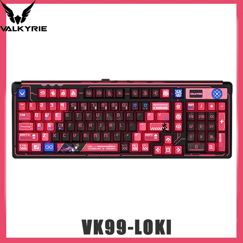 Valkyrie Vk99-Loki Personalizza Tastiera Meccanica 3 Modalità 2.4G/Cablato/Bluetooth Hot Swap 99 Tasti Per Windows Macos