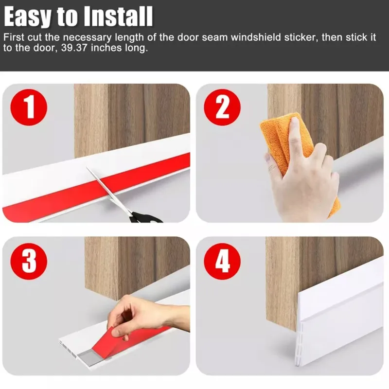 Universal Door Bottom Weatherproof Sealant Strip - Wind, Dust, and Noise Reducer