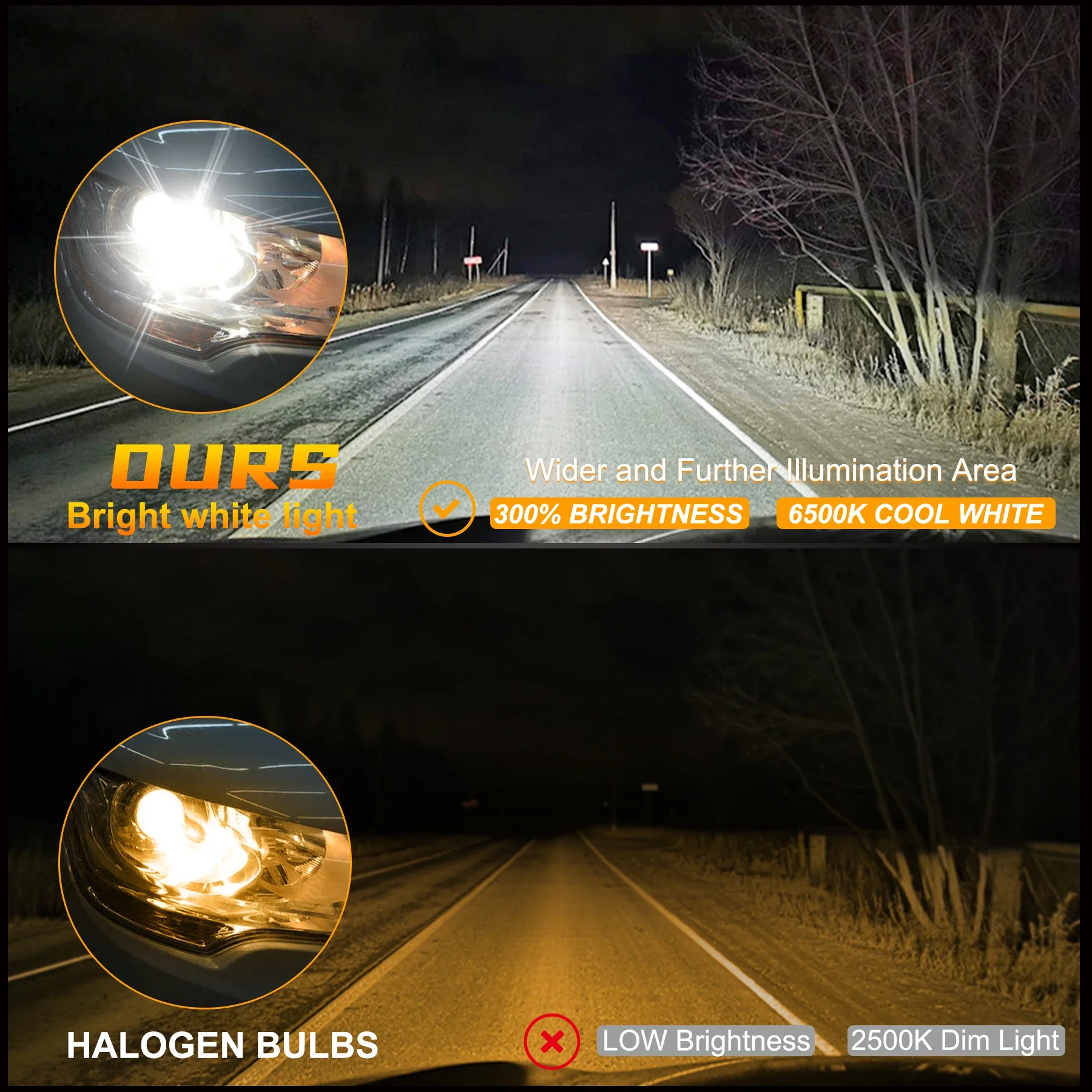 2pcs H7 LED Car Headlight 20000LM 3570 CSP H4 6000K HB3 HB4 9005 9006 H8 H11 Bulb Led Mini Auto Headlamp White Blue Yellow Green