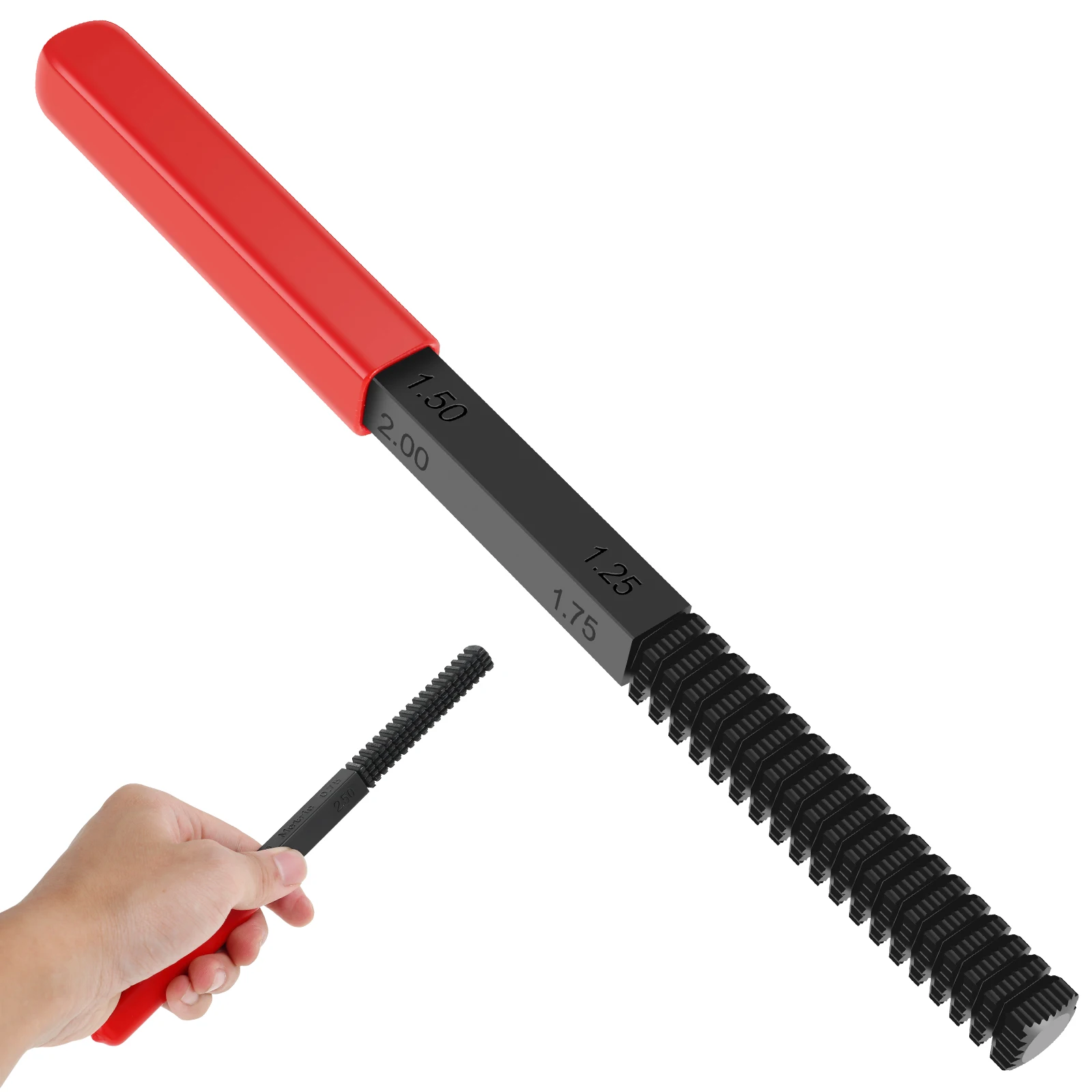 Portable Multipurpose High Hardness Thread Restorer and Repair File for Bolts, Screws, and Pipes
