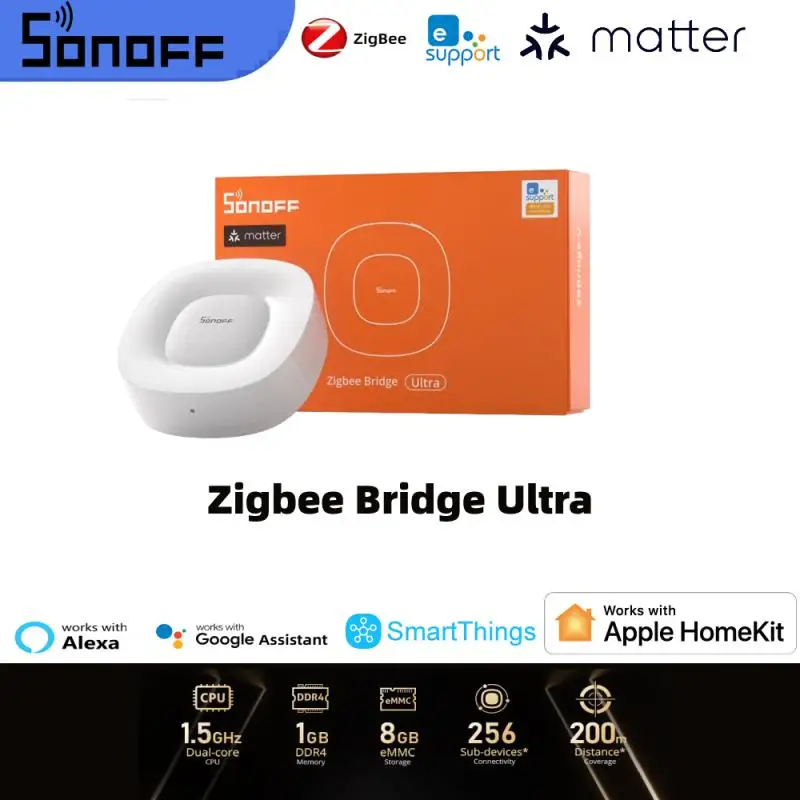 SONOFF ZB Bridge-U Matter Zigbee Bridge Ultra Smart Home Gateway Support 256 Sub Devices via Alexa Google Home Assistant Alice