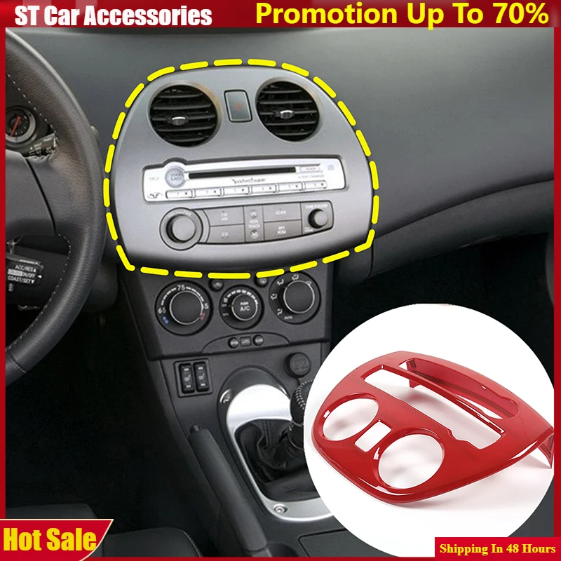 

For Mitsubishi Eclipse 2006-2011 ABS red car multimedia button decorative frame sticker car accessories