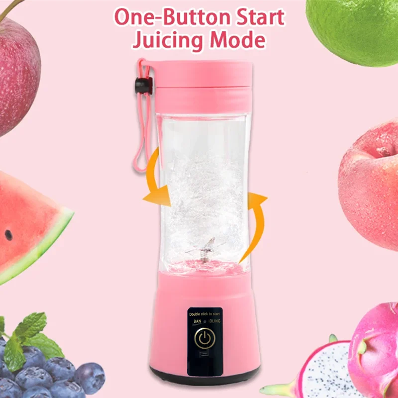 1Pc Portable Fruit Juice Blenders Summer Personal Electric Mini Bottle Home USB 6 Blades Juicer Cup Machine For Kitchen 2