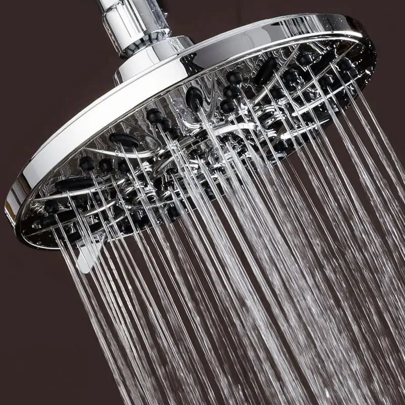 

High Pressure 6-setting 7 Rainfall Shower Head, Chrome Spa accessories Lavadoras portátiles Ducha душ туристическ