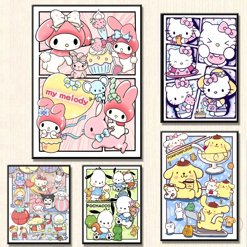 

Canvas HD Prints Sanrio My Melody Children's Bedroom Decor Poster Toys Birthday Gifts Home Room Painting Decorative Classic