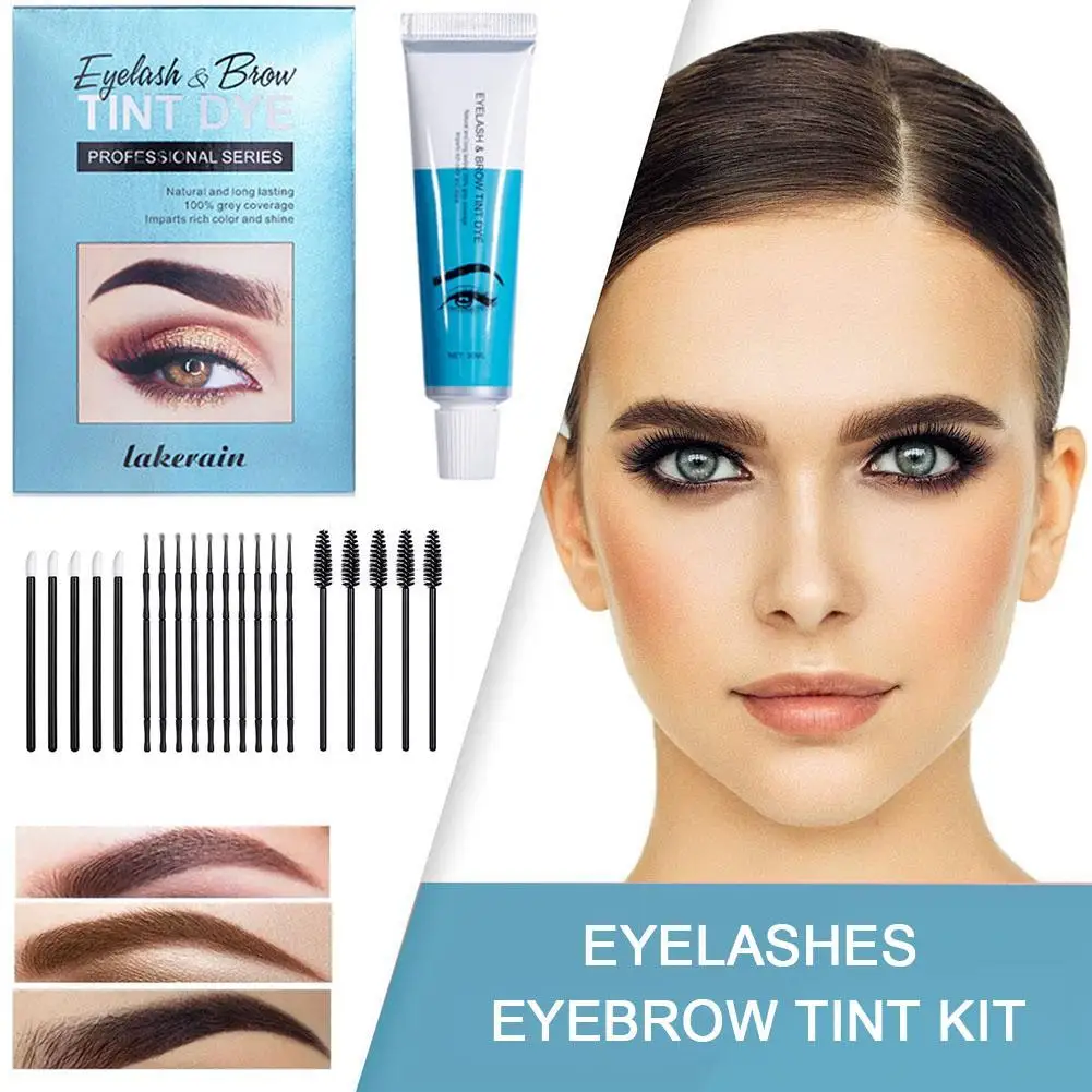 

Professional Eyelashes Eyebrow Tinting Kit Long Lasting Fast Dye High Quality Color Eyebrows Cream Lashes Dye Set