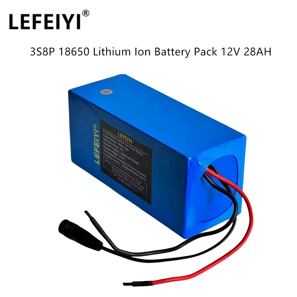 

3s8p 12V 28Ah 18650 Li-Ion DC12.6V аккумуляторная батарея большой емкости с BMS для гольф-мобилей и т. д.