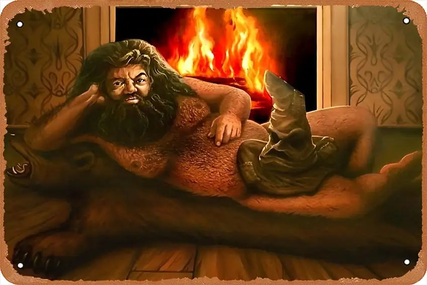 

Hagrid Sexy Sorting Hat Painting Horizontal Poster Retro Tin Sign Sign for Street Garage Family Cafe Bar People Cave Farm Wall B
