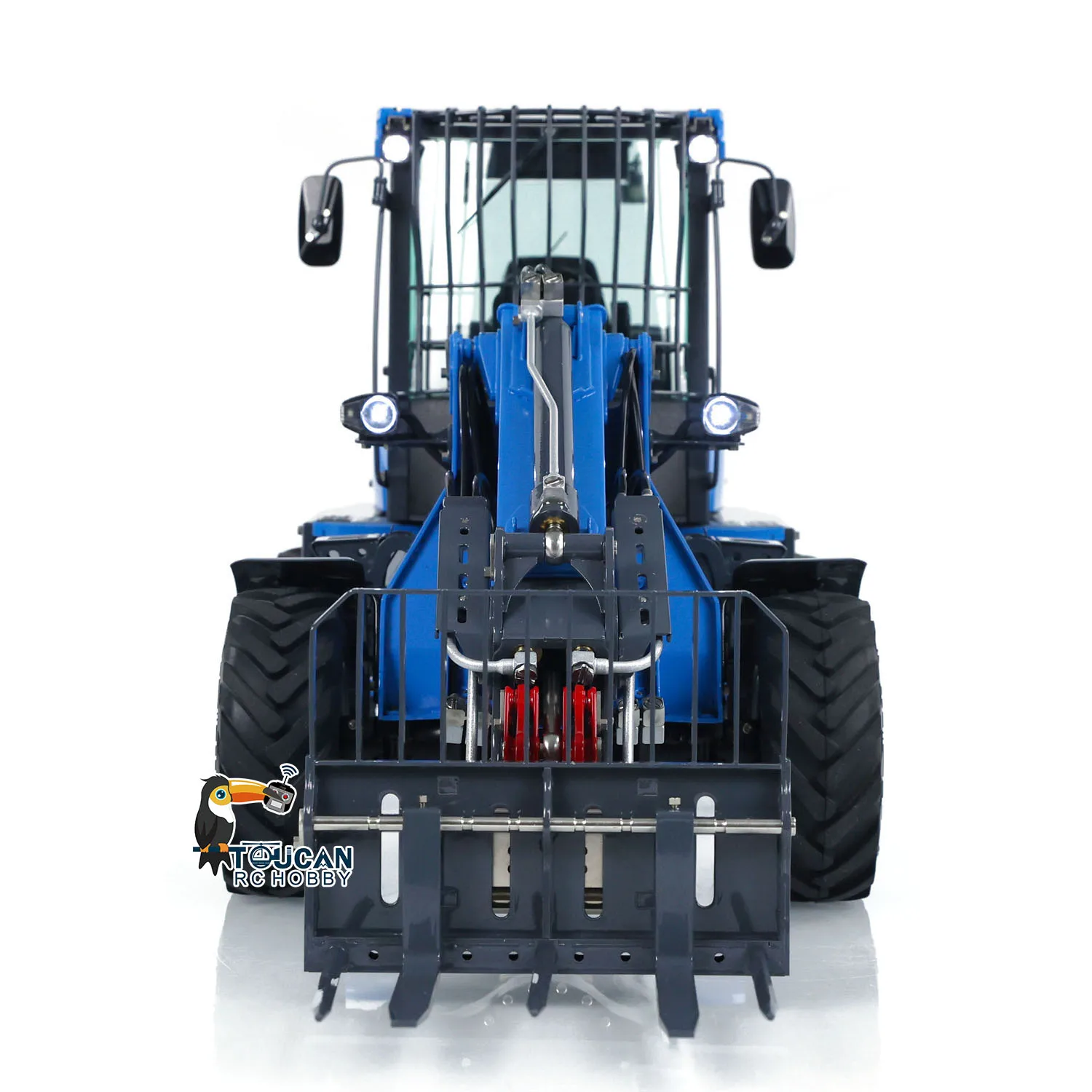 US Stock 1/14 LESU AT1050 Hydraulic RC Loader RC Fork Truck Telescopic Arm Radio Control Loaders Light Sound Model Vehicle Toys 3