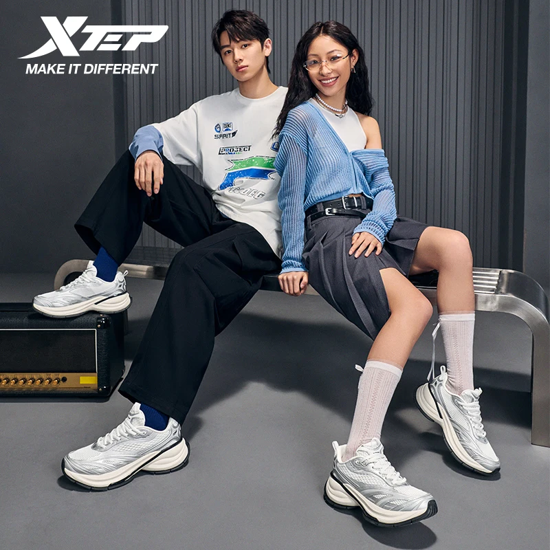 Xtep Basque 3 남성용 운동화 레트로 패션 통기성 럭셔리 신장 증가 스포츠 신발 2026 봄 874219320001 이미지 3