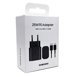 Samsung 25W Super Fast Charger Adapter with Quick Charging Capability - EU 1M Cable Black