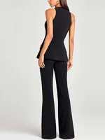 Karina Lapel Single Breasted Pockets Chic Pant Set 3