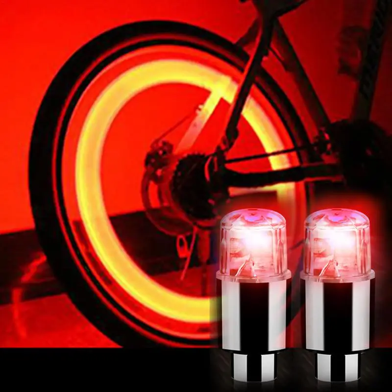 2pcs Wheel Lights Cap Car Auto Wheel Tire Tyre Air Valve Stem LED Light Cap Cover Accessories For Golf Cart SUV Vehicles Car
