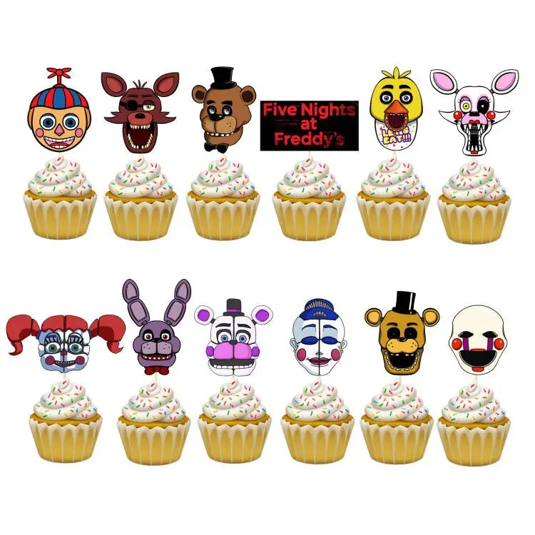 24 pçs fnaf tema festa de aniversário garrafa de água embalagens etiqueta  jogo cinco noites no freddy crianças decorações do evento suprimentos -  AliExpress