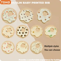 TDHD 3 pièces bavoirs d'alimentation pour bébé en gaze de coton été doux pétale bébé imprimé serviette bave nouveau-né enfant en bas âge bébé rot tissu enfants 3