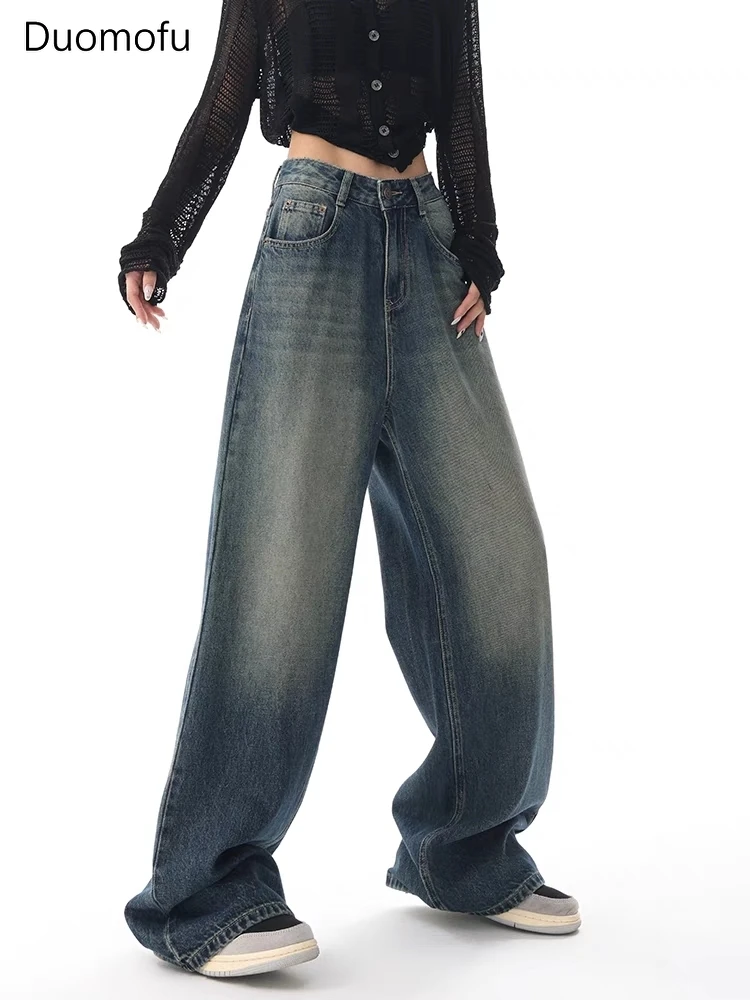 Duomofu Autumn Vintage Chicly Slim Button Female High Waisted Jeans American Basic Simple Casual Fashion S-XL Baggy Jeans Women 3