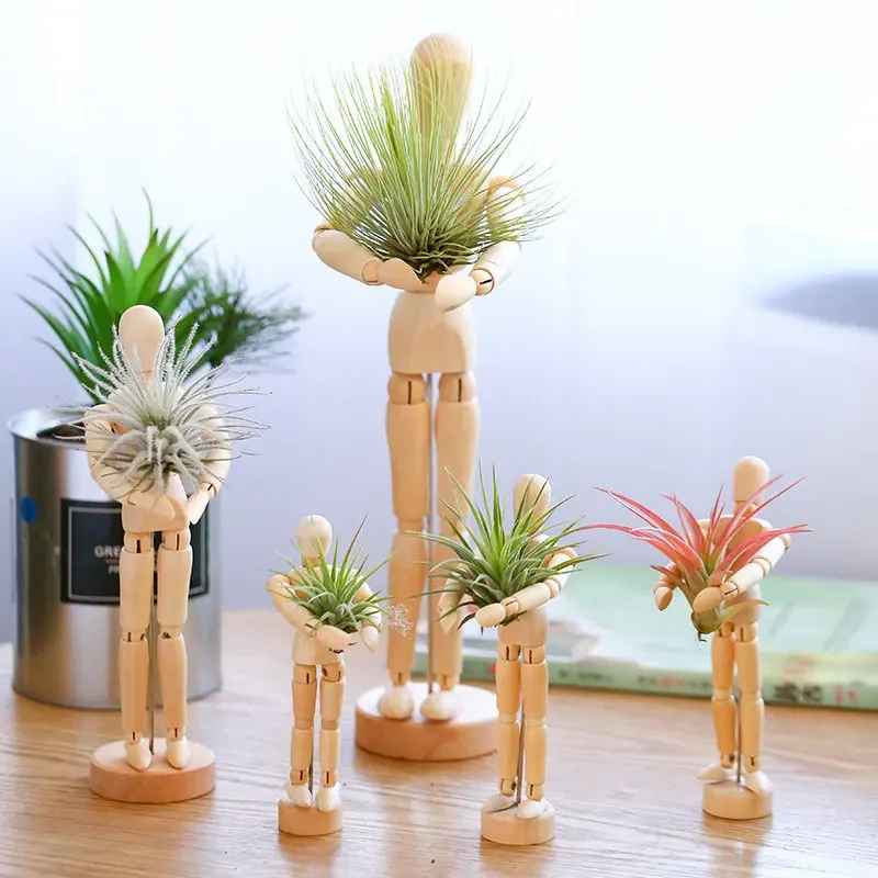 Manichino da uomo in legno bambola snodata modello arte disegnare schizzo manichino decorazione della casa miniature creative ornamenti figurine burattino - immagine 3