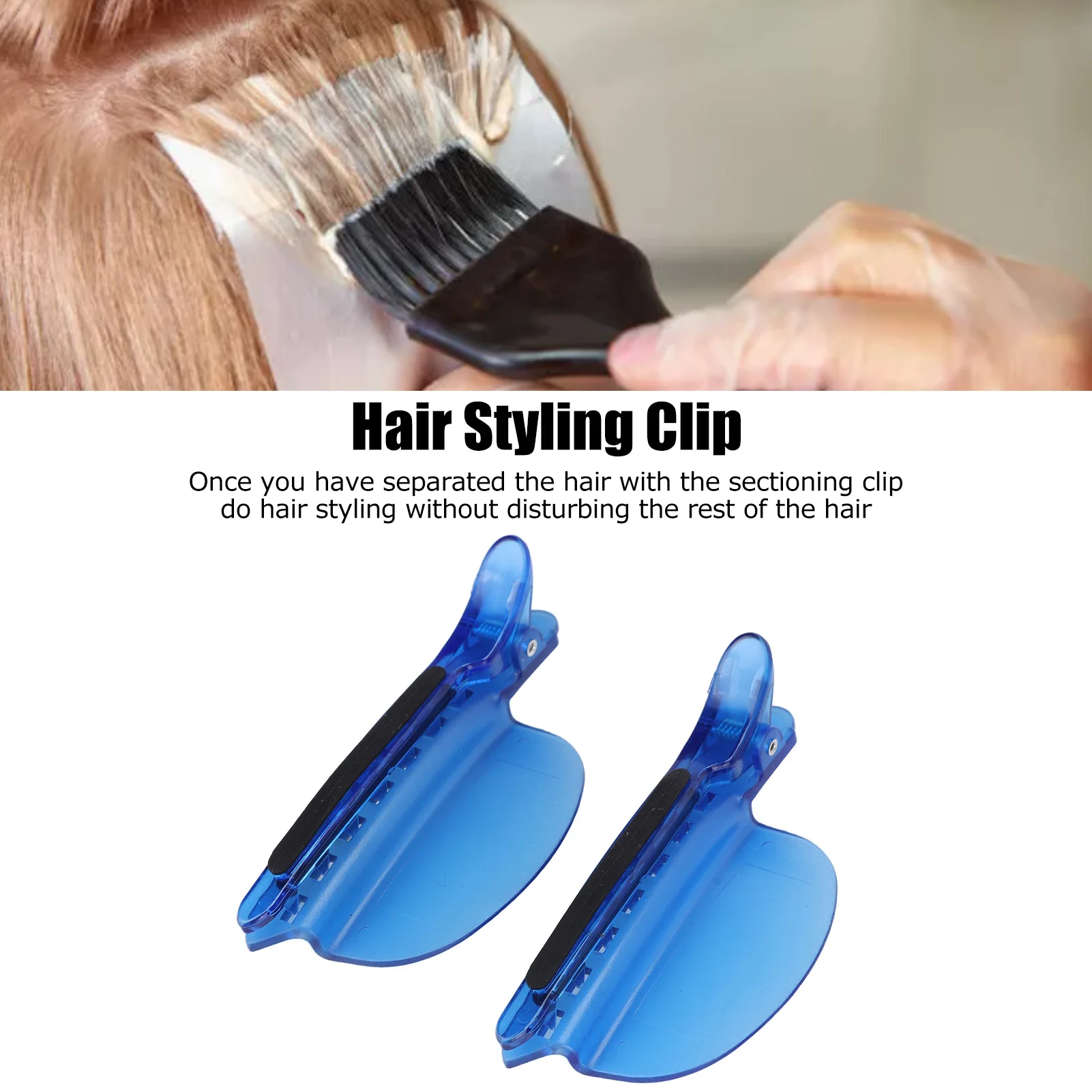 2Pcs Sectioning Clips Heat Insulation Easy Speed Separator Clip Blue for Wig Extension Hair Highlighting Hair Sectioning Clip
