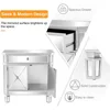 Nightstands Mirrored Dresser Nightstand With 1 Drawer And Two Doors Mirrored Nightstands 4