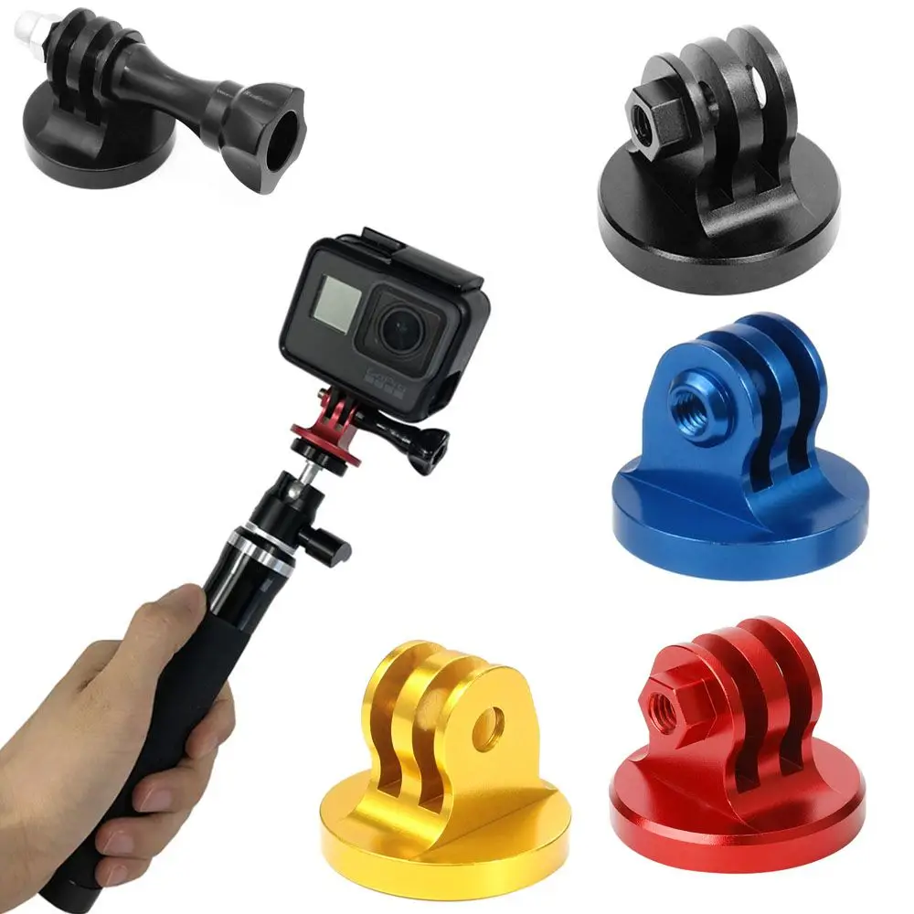 Aluminium Alloy Tripod Mount Adapter Base 1/4 Thread Adapter CNC 1Pcs for GoPro For Hero 10 9 8 7 6 5 4 Action Camera Accessory