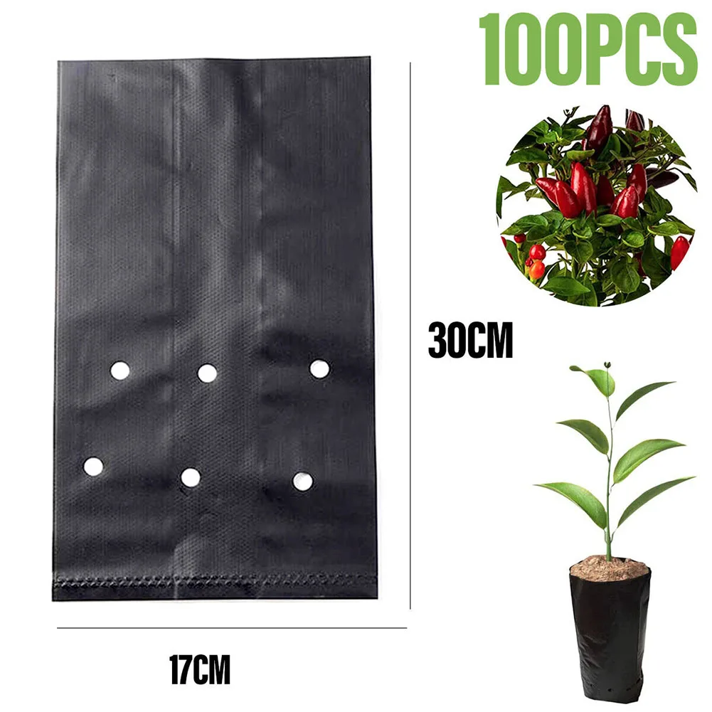

100PCS PE Plastic Planting Seedling-Bag Black Growth Bags Garden Flowers Fruits And Vegetables Cultivation Transplantation