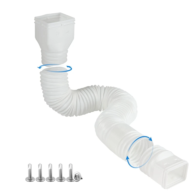 

1 Piece Flexible White Rain Gutter Downspout Extensions Downspout Extender From 21 To 60 In