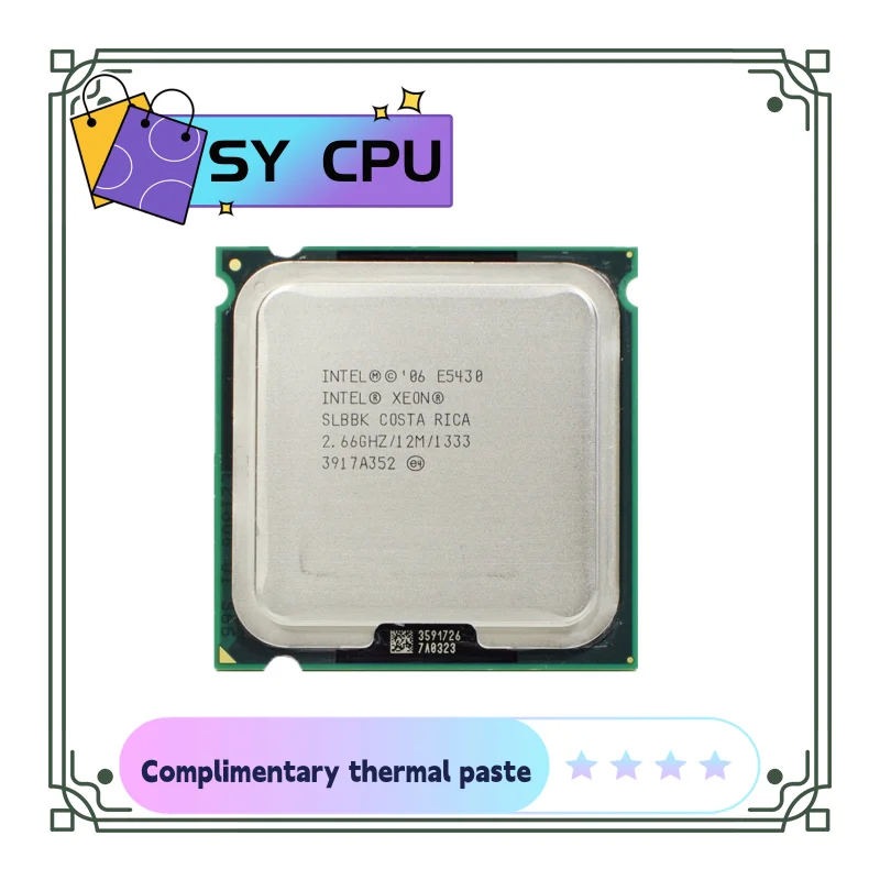 

Used XEON E5430 2.66GHz 12M 1333Mhz CPU Processor Works on LGA 775 motherboard