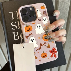 Charming Halloween Pumpkin Ghost Phone Case Cover - Galaxy S23 Ultra (Pink)