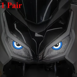 Reflective Demon Eye Motorcycle Headlight Stickers - Waterproof, Self - Adhesive Safety Accessories - 5.2x7cm (1pair - JG - Blue - EMY)