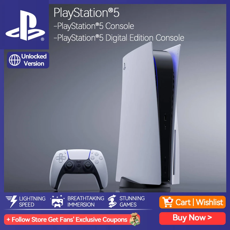 cuscús Comparación Dinámica Sony consola PS5 edición Digital, almacenamiento para PlayStation 5, 825GB,  SSD de alta velocidad, 3D, disparadores adaptables de Audio| | - AliExpress