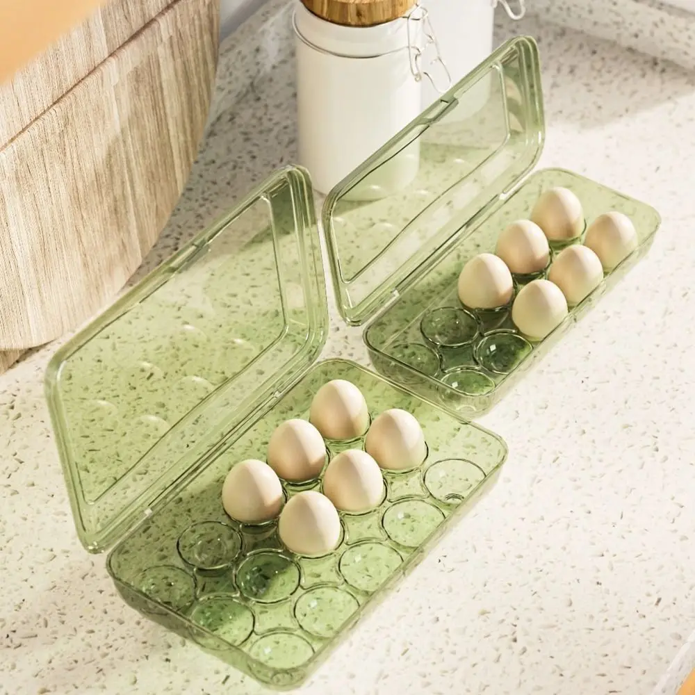 Egg Box 10/15 Grids Egg Holder Container for Outdoor Camping Picnic Eggs Box Case Anti-fall Egg Storage Box Kitchen Organizer