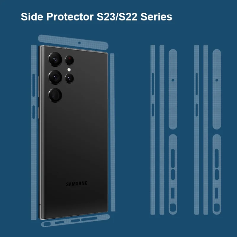 

Transparent Side Protector for Samsung Galaxy S23 S22 Ultra Plus Border Screen Protector Film Cover 3M Skin Wrap Frame Sticker