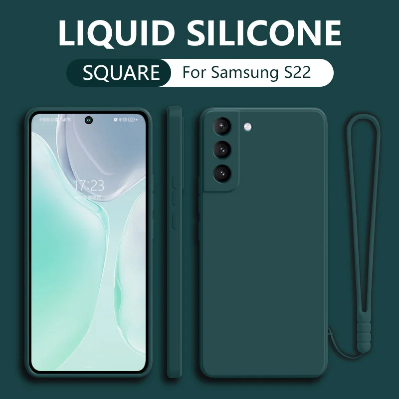 Custodia con cordino liquido per Samsung Galaxy S22 S21 Ultra S20 FE Plus A70 A50 A71 A51 A72 A52 Custodia morbida con cinturino da polso C_voghion.com