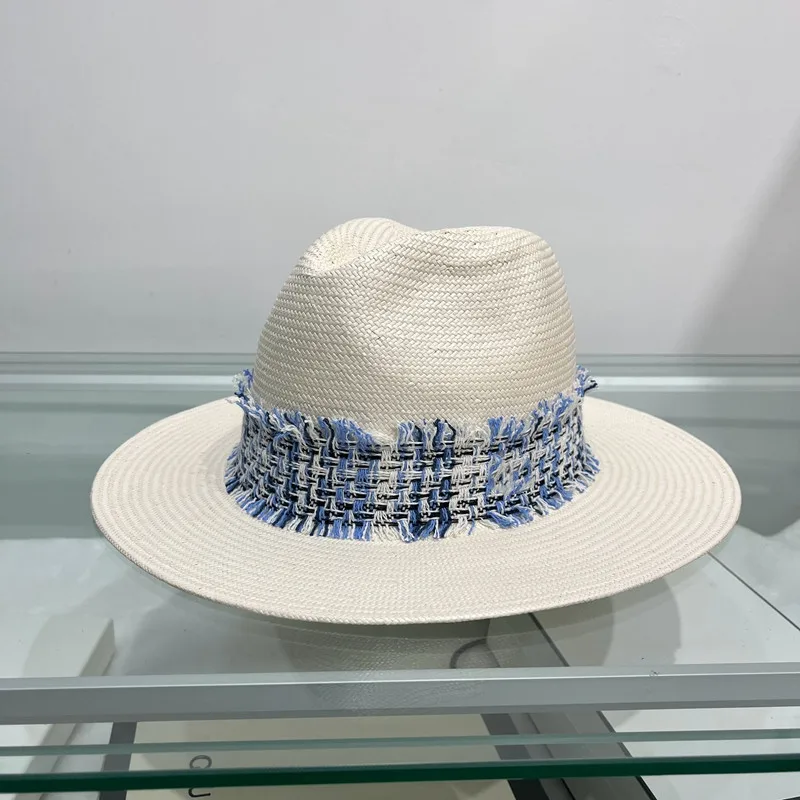 

Новое поступление 2023, Женская Солнцезащитная шляпа, белая соломенная шляпа для французского на морской стороне